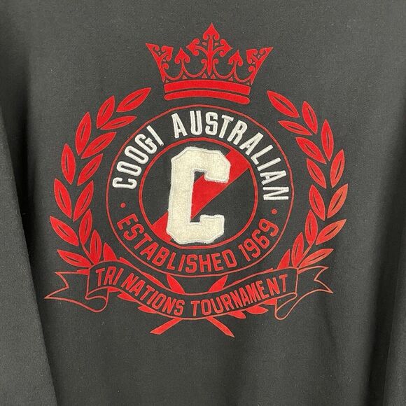 Coogi Austrailia Tri Nations Tournament Sweatshirt Men 3X Black Crewneck Rugby - Picture 4 of 10